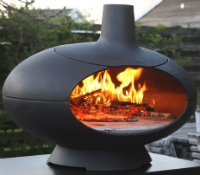 Simple plain black pizza / stone bake oven